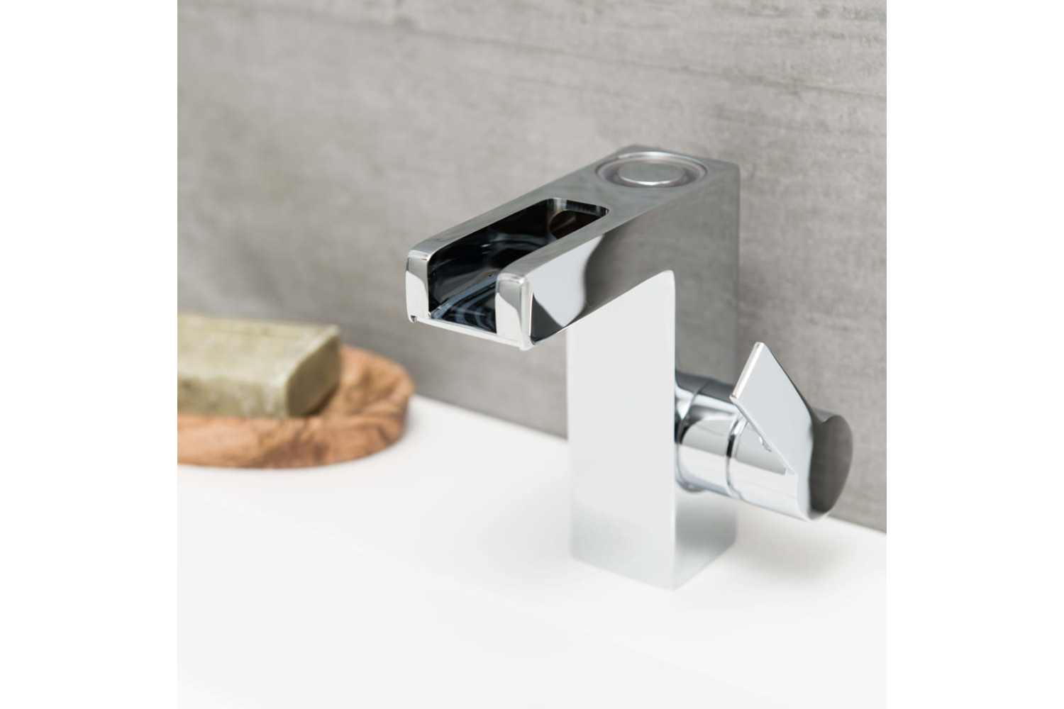 Schütte Led Basin Mixer Tap With Waterfall Spout Orinoco Chrome