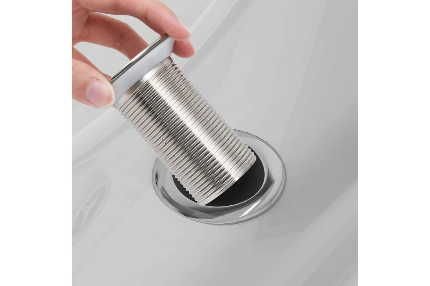 vidaXL 149060 Push Drain Without Overflow Function Chrome 6.4x6.4x9.1cm
