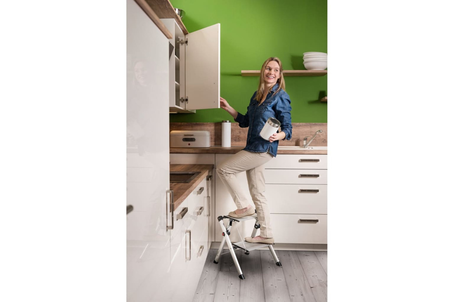 Hailo Stepladder With 2 Steps Mini Comfort 45 Cm Aluminium 4310-100