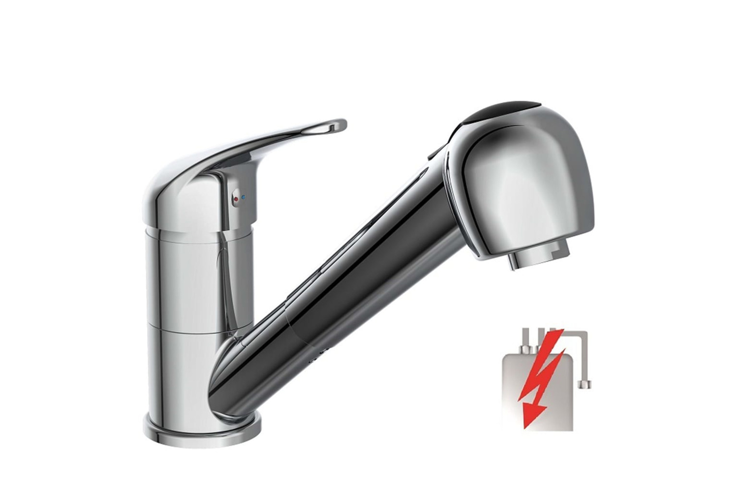 Schutte 435077 Sink Mixer With Pull-out Spray Ultra Low Pressure Chrome