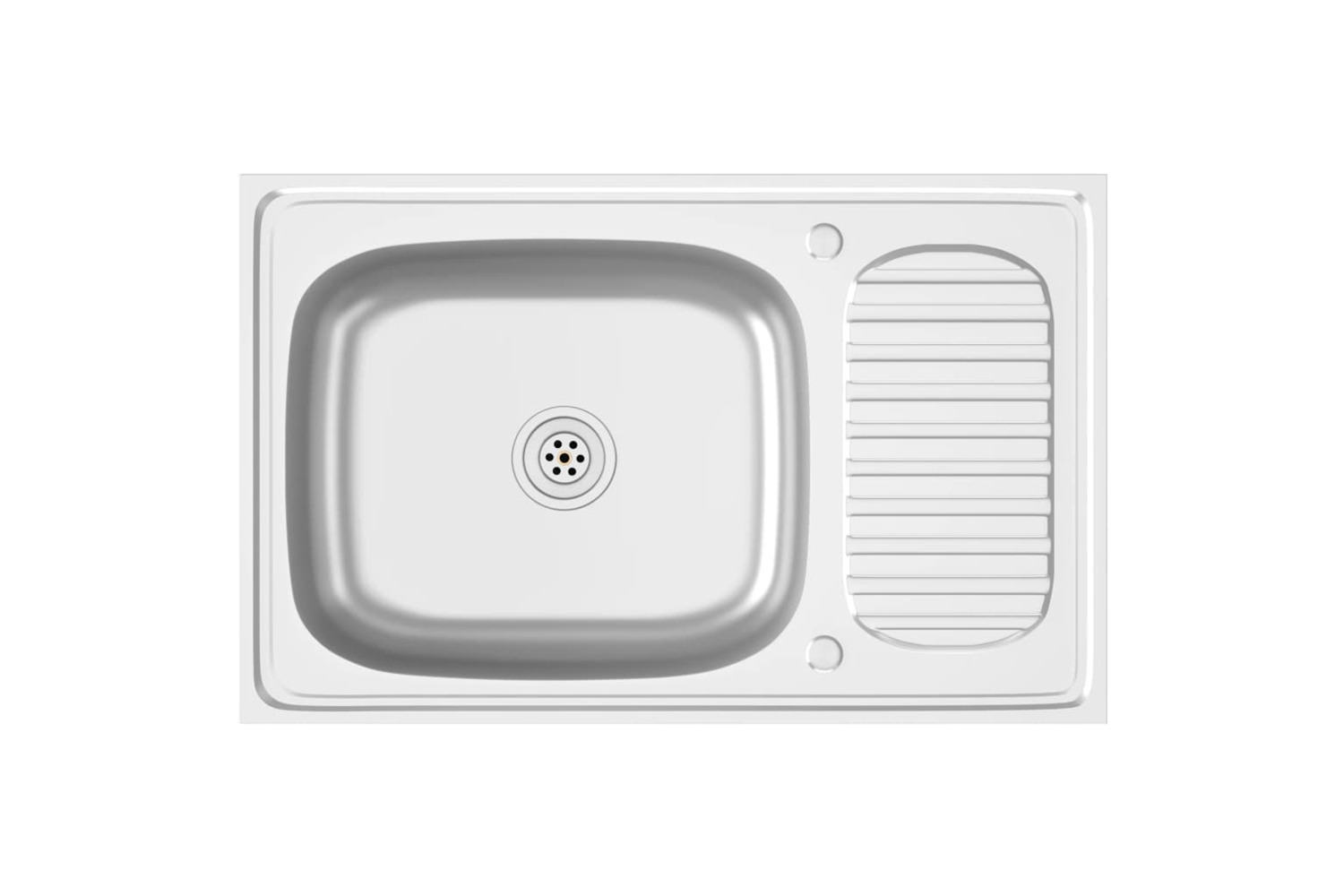 Vidaxl 147232 Kitchen Sink With Drainer Set Silver 800x500x155 Mm Stainless Steel