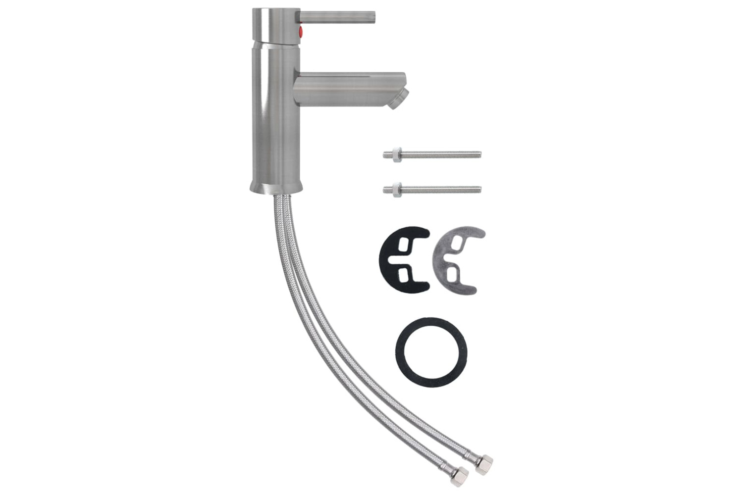 vidaXL 149069 Bathroom Basin Faucet Silver 130x176mm