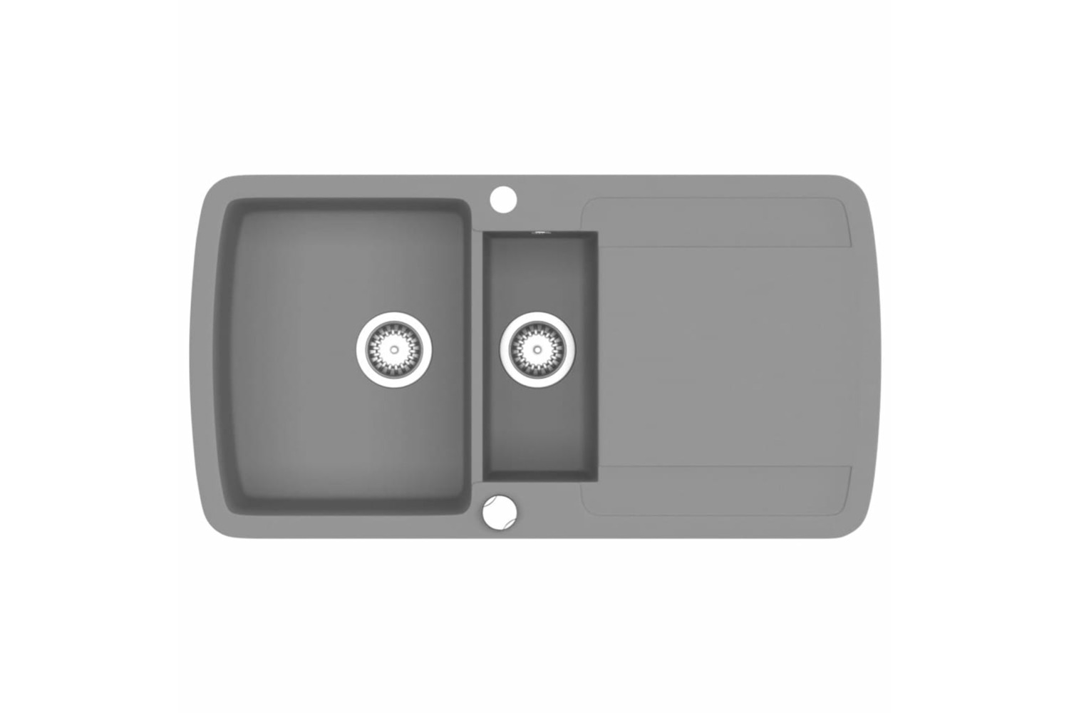 Vidaxl Granite Kitchen Sink Double Basin Grey