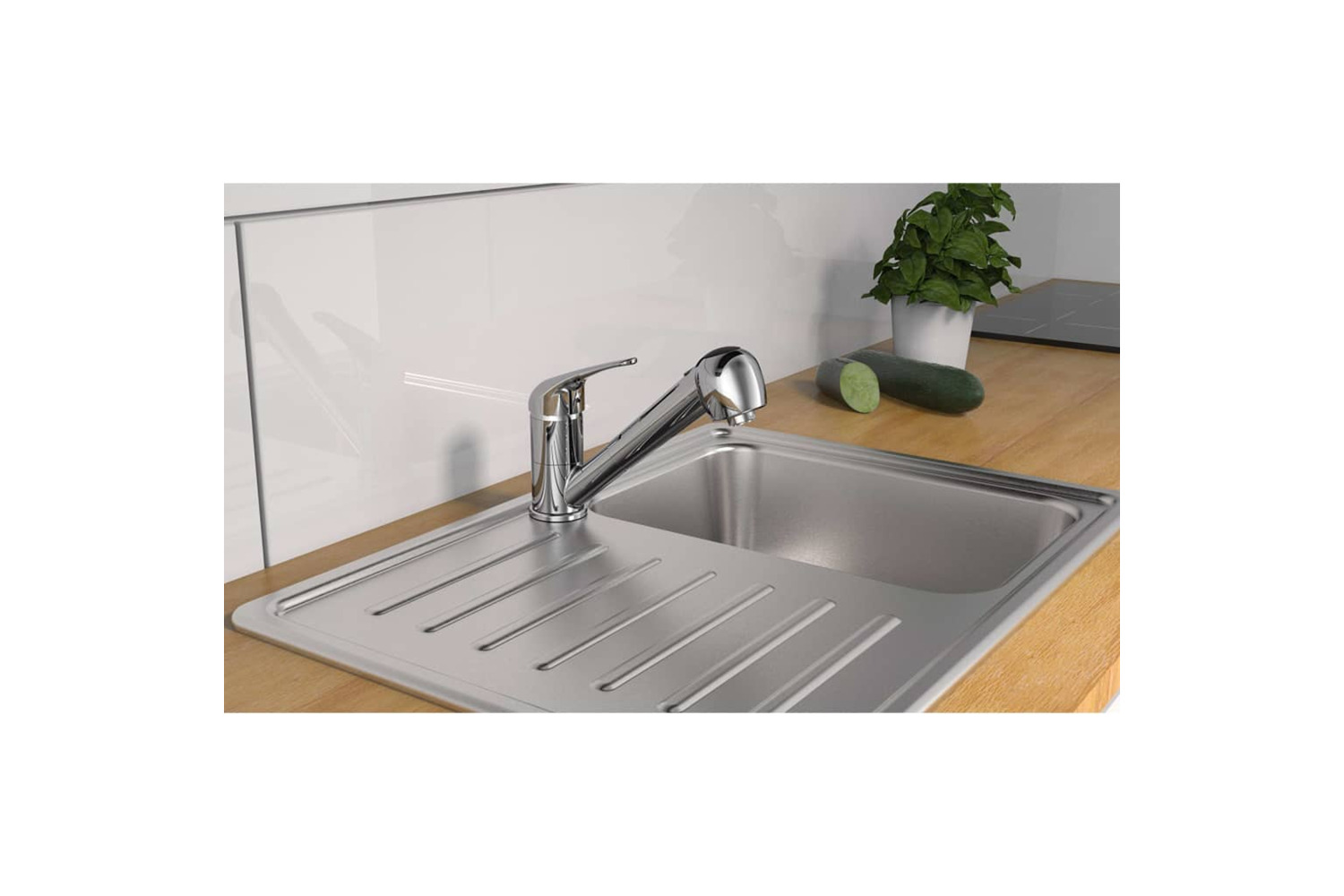 Schutte 435077 Sink Mixer With Pull-out Spray Ultra Low Pressure Chrome