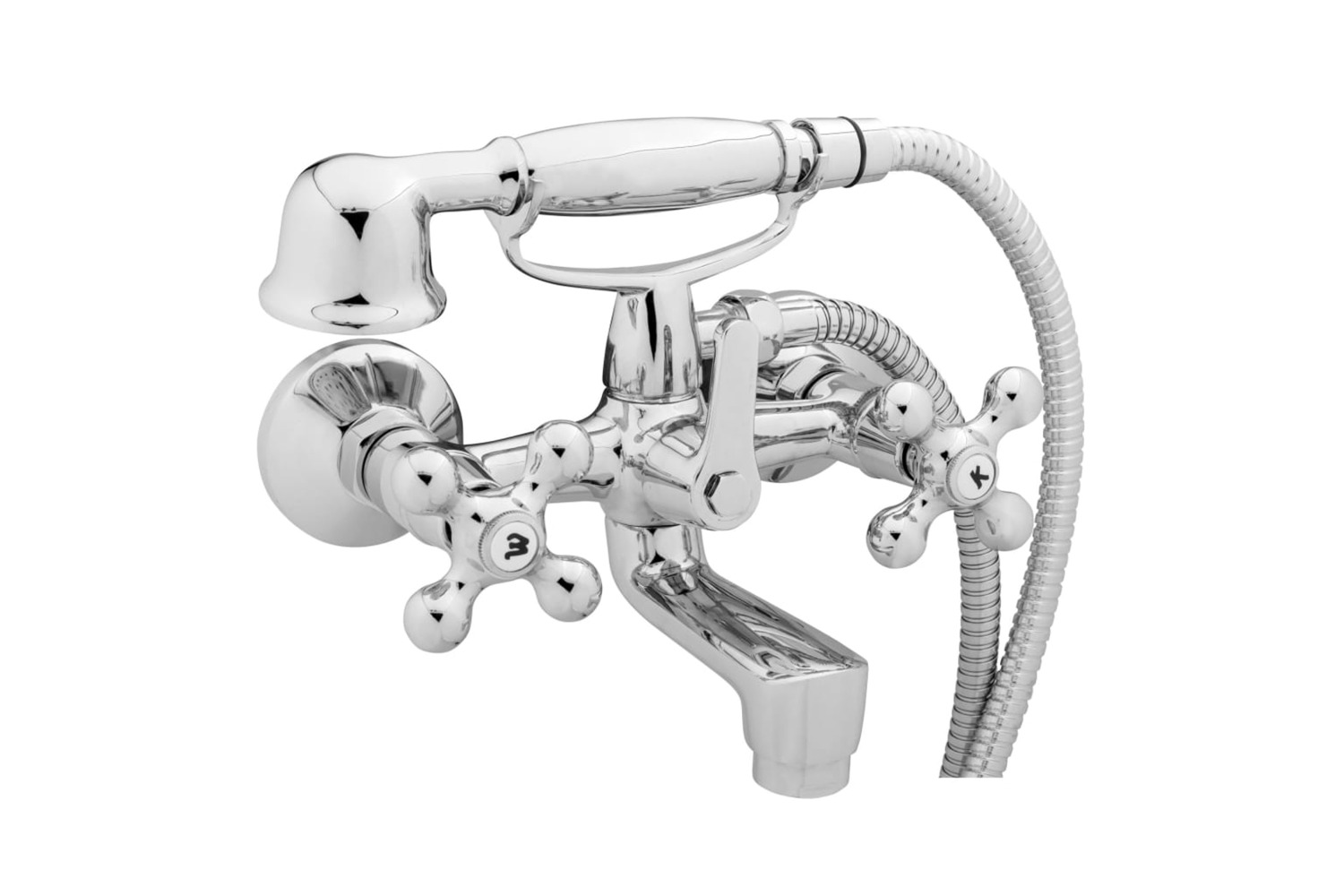 Schutte 429363 2-handle Bath Mixer With Hand Shower Elk Chrome