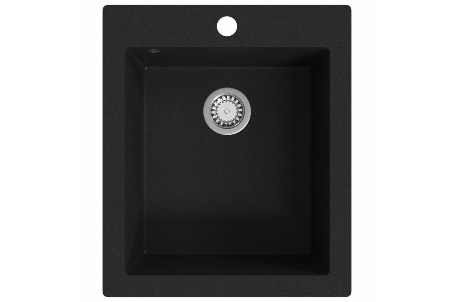 Vidaxl Overmount Kitchen Sink Single Basin Granite Black