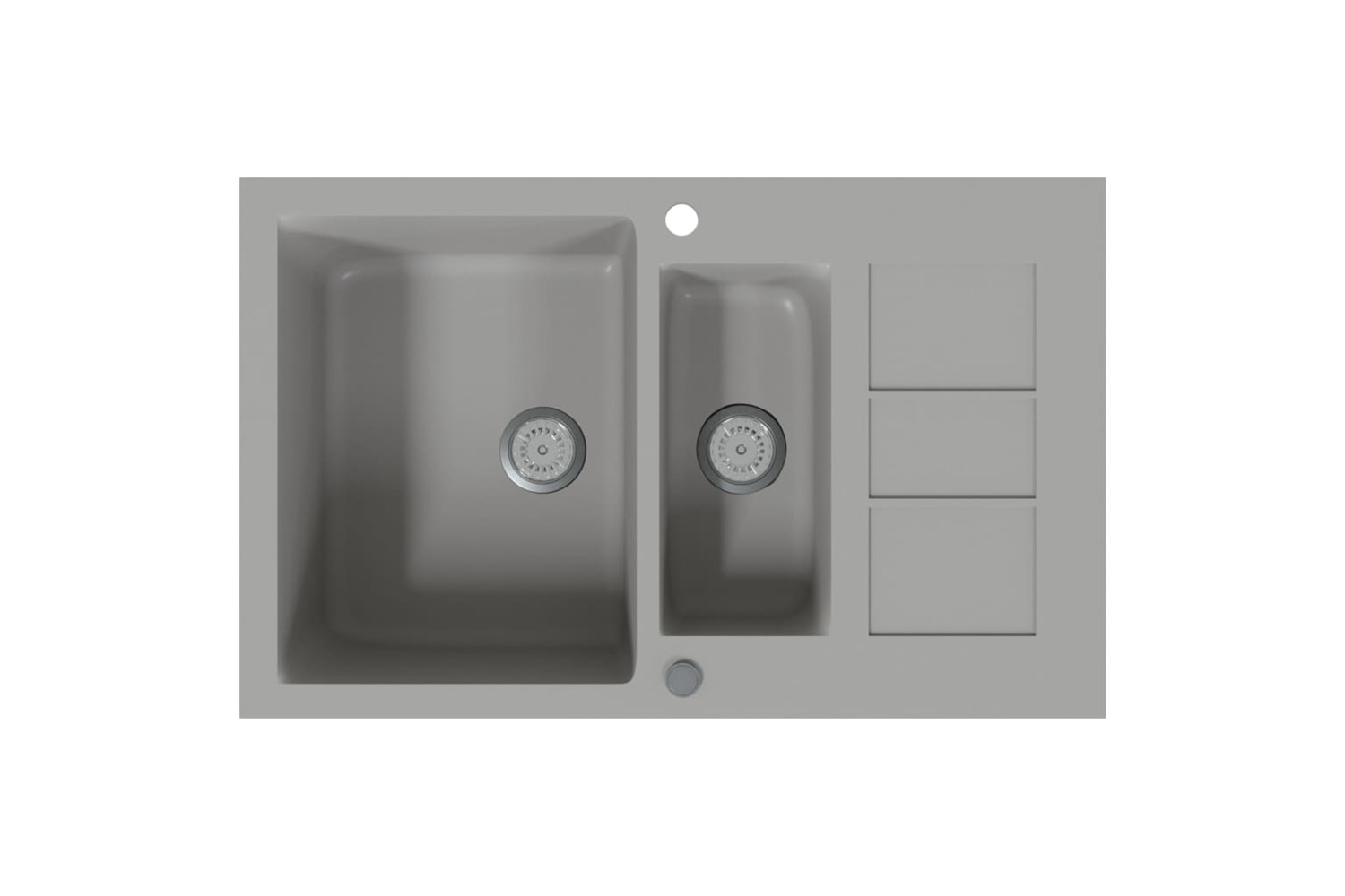 vidaXL 151930 Kitchen Sink Double Basins Grey Granite