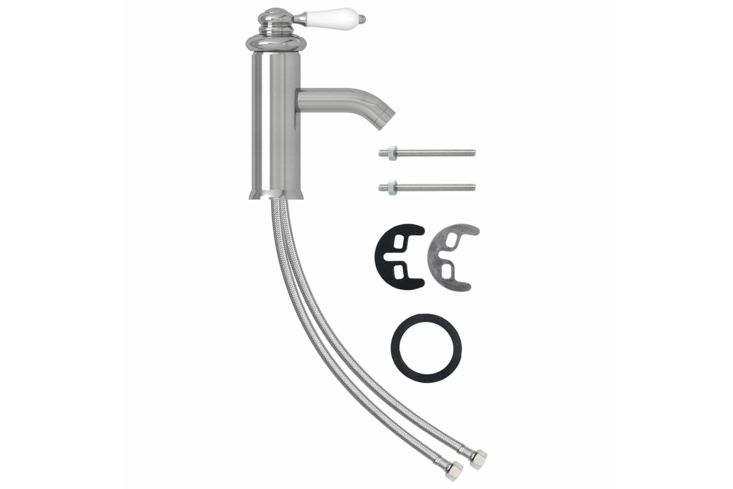 vidaXL 149074 Bathroom Basin Faucet Silver 130x180mm