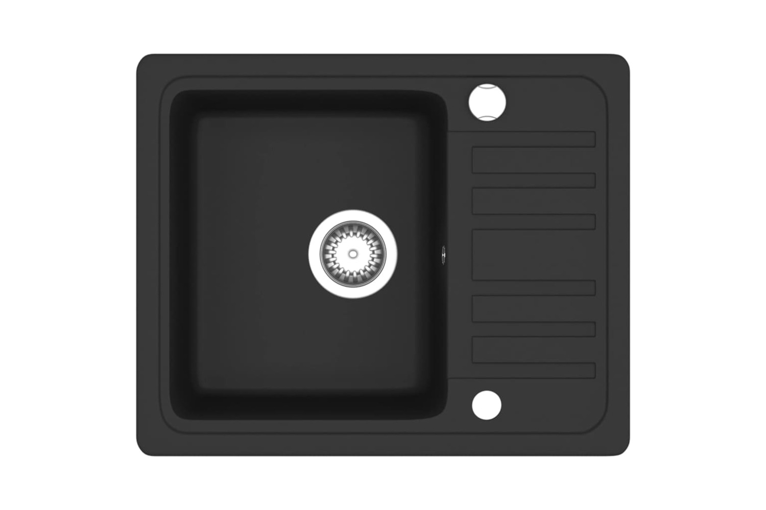 Vidaxl Granite Kitchen Sink Single Basin Black