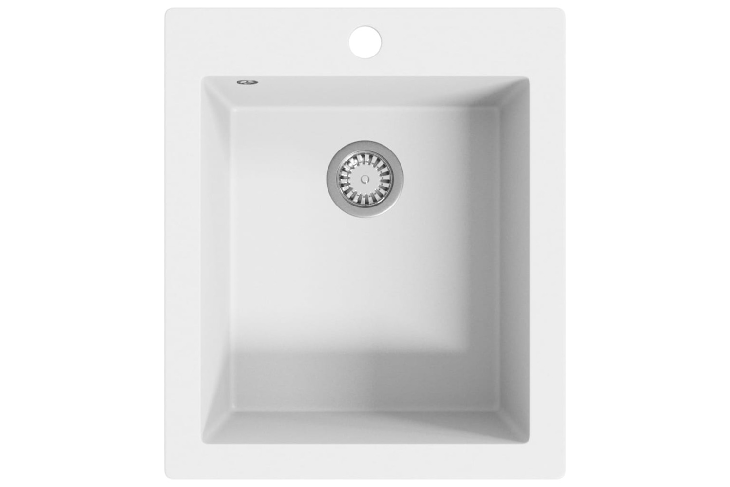 Vidaxl Overmount Kitchen Sink Single Basin Granite Cream White