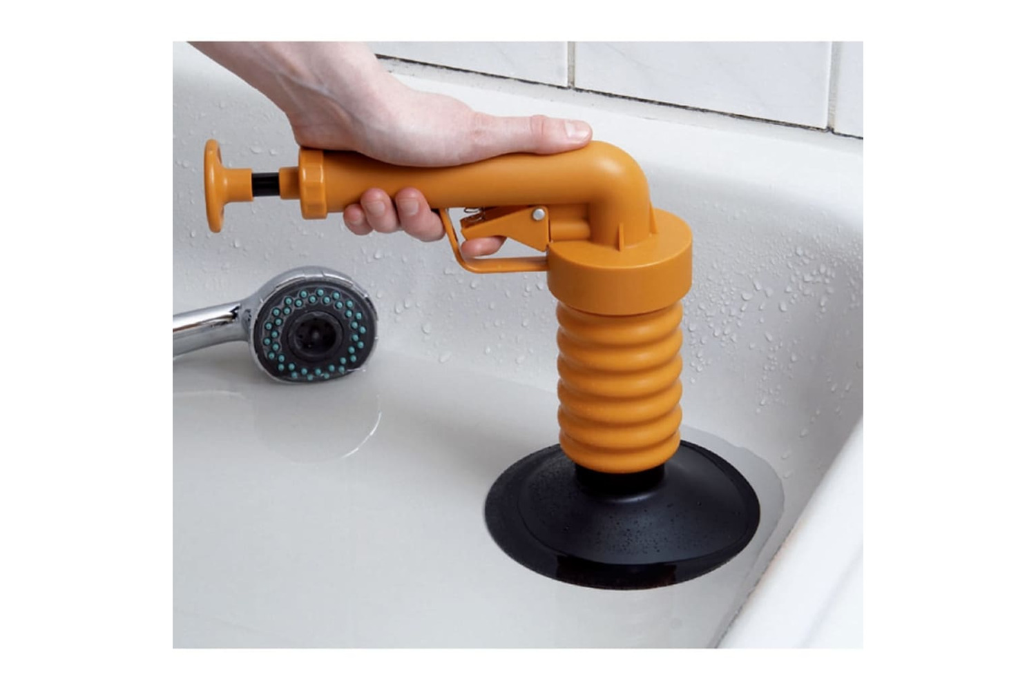 Drain Buster 409391 Handheld Drain Plunger Orange And Black