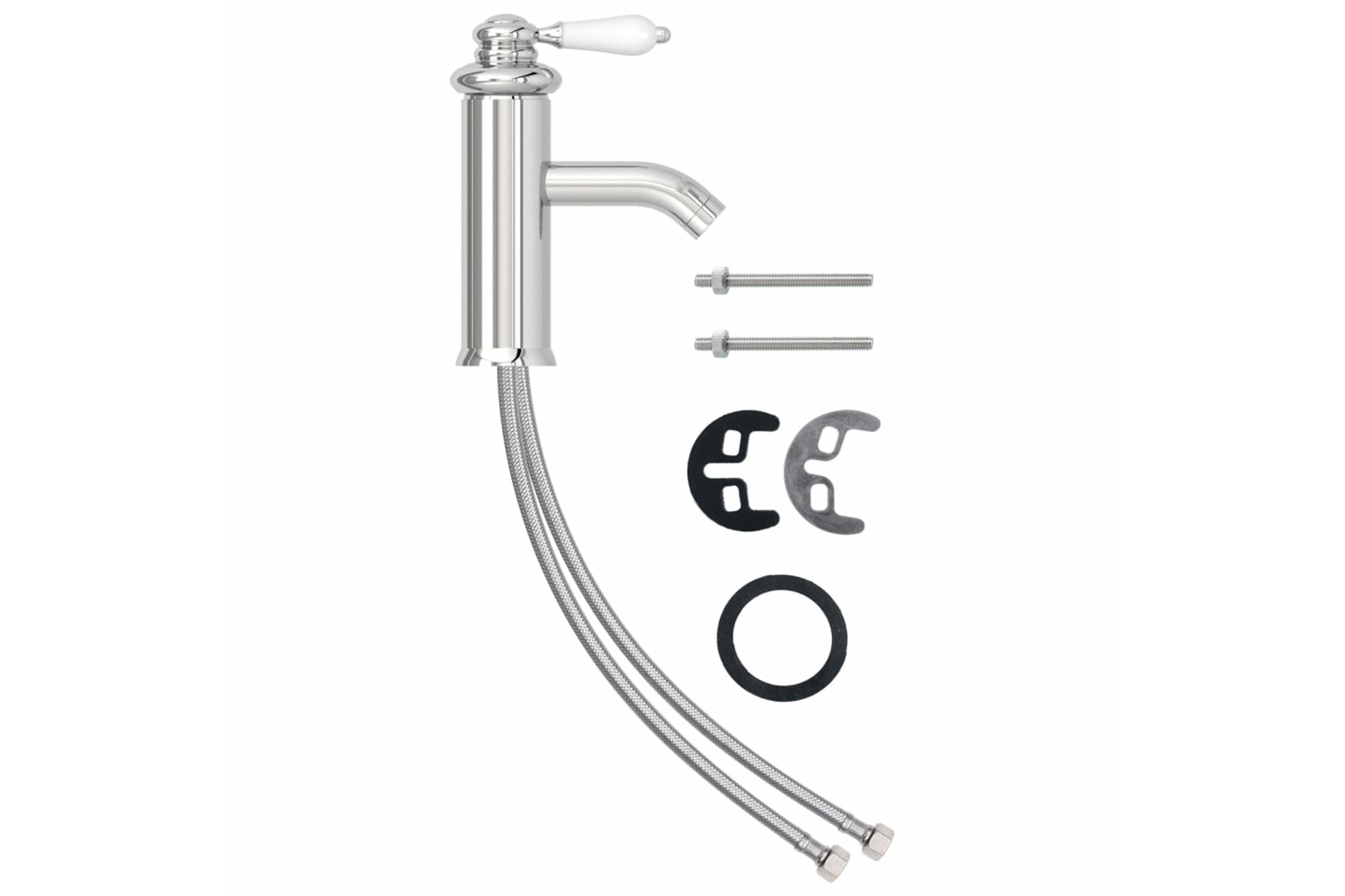 vidaXL 149070 Bathroom Basin Faucet Chromed Finish 130x180mm