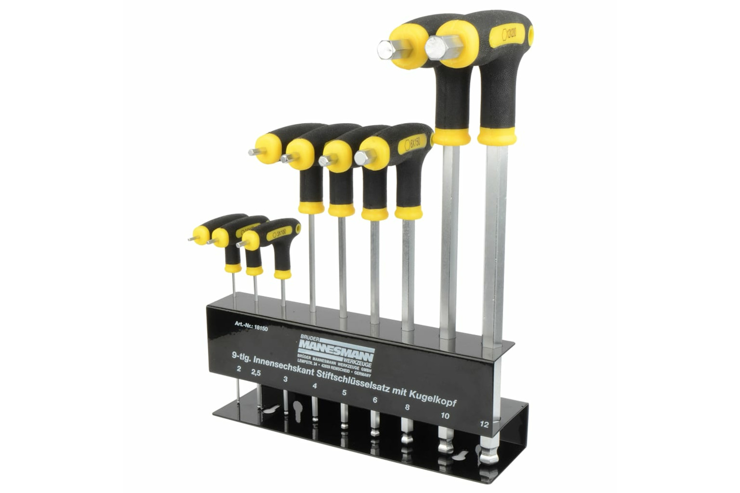 Bruder Mannesmann 420090 9 Piece Hex Key And Ballpoint Wrench Set 18150