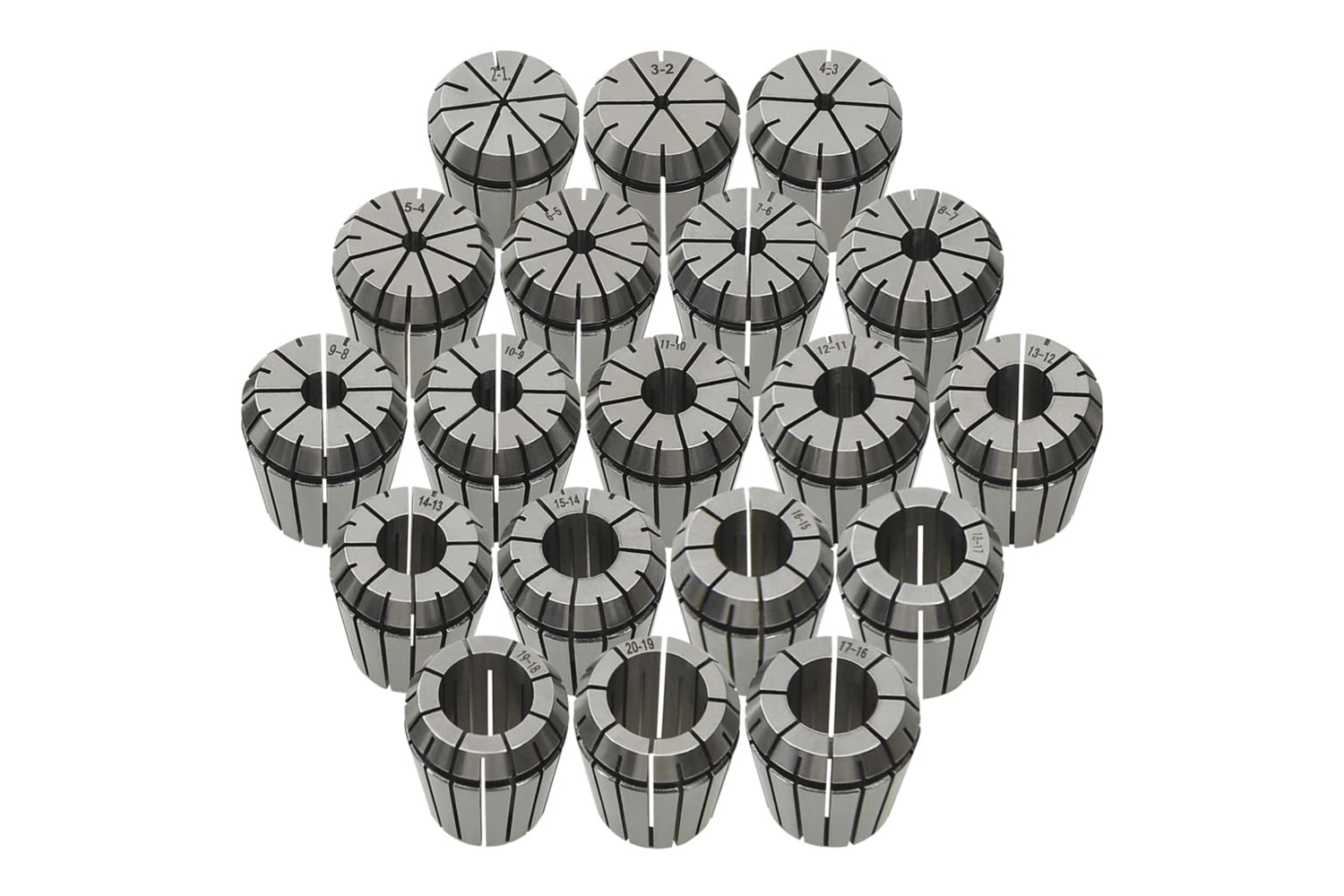 vidaXL 146724 Er32 Collets 19 Pcs Turning Tool Set