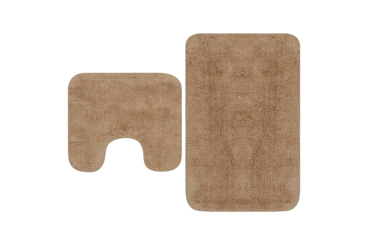 vidaXL 133231 Bathroom Mat Set 2 Pieces Fabric Beige