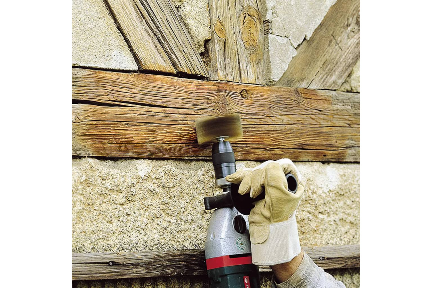 Wolfcraft 444137 Wood Grain Brush 80 Mm Yellow