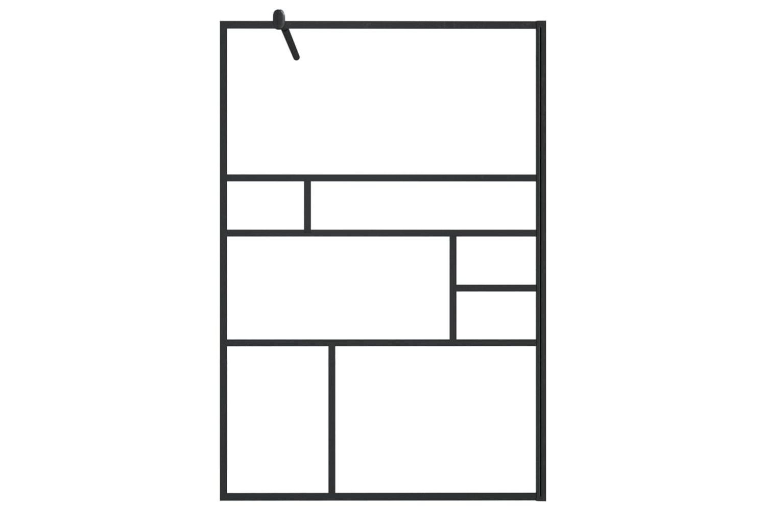 vidaXL 150755 Walk-in Shower Wall With Clear Esg Glass 115x195cm Black