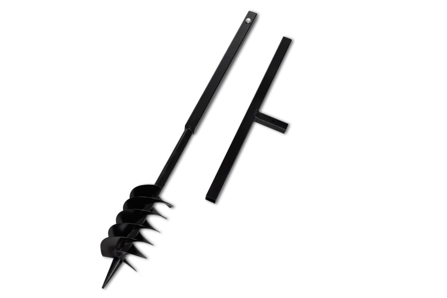 vidaXL 141025 Ground Drill With Handle Auger Bit 120mm Double Spirals Steel Black