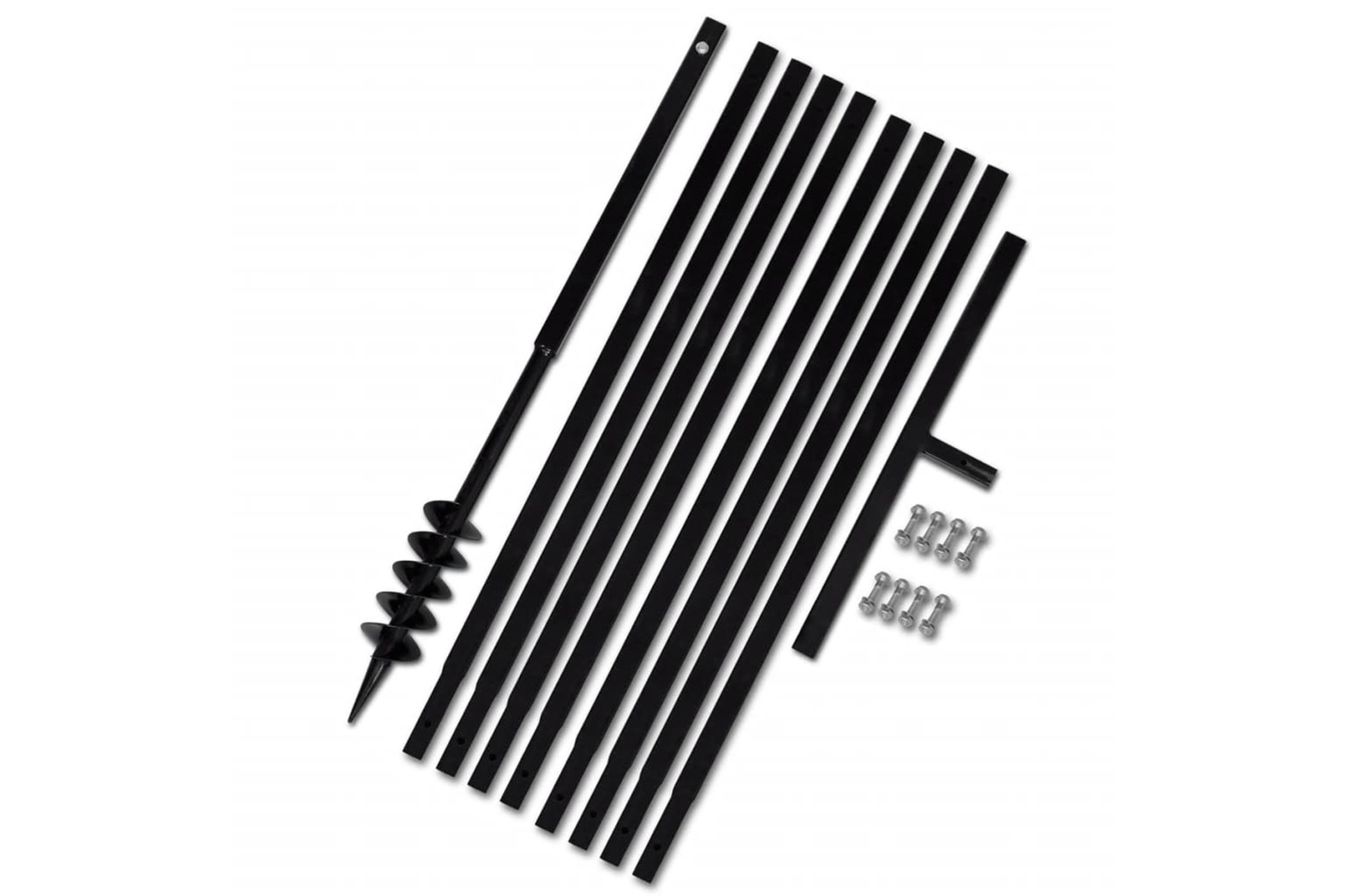 vidaXL 270540 Ground Drill With Handle 80mm With Extension Tube 9 M Steel