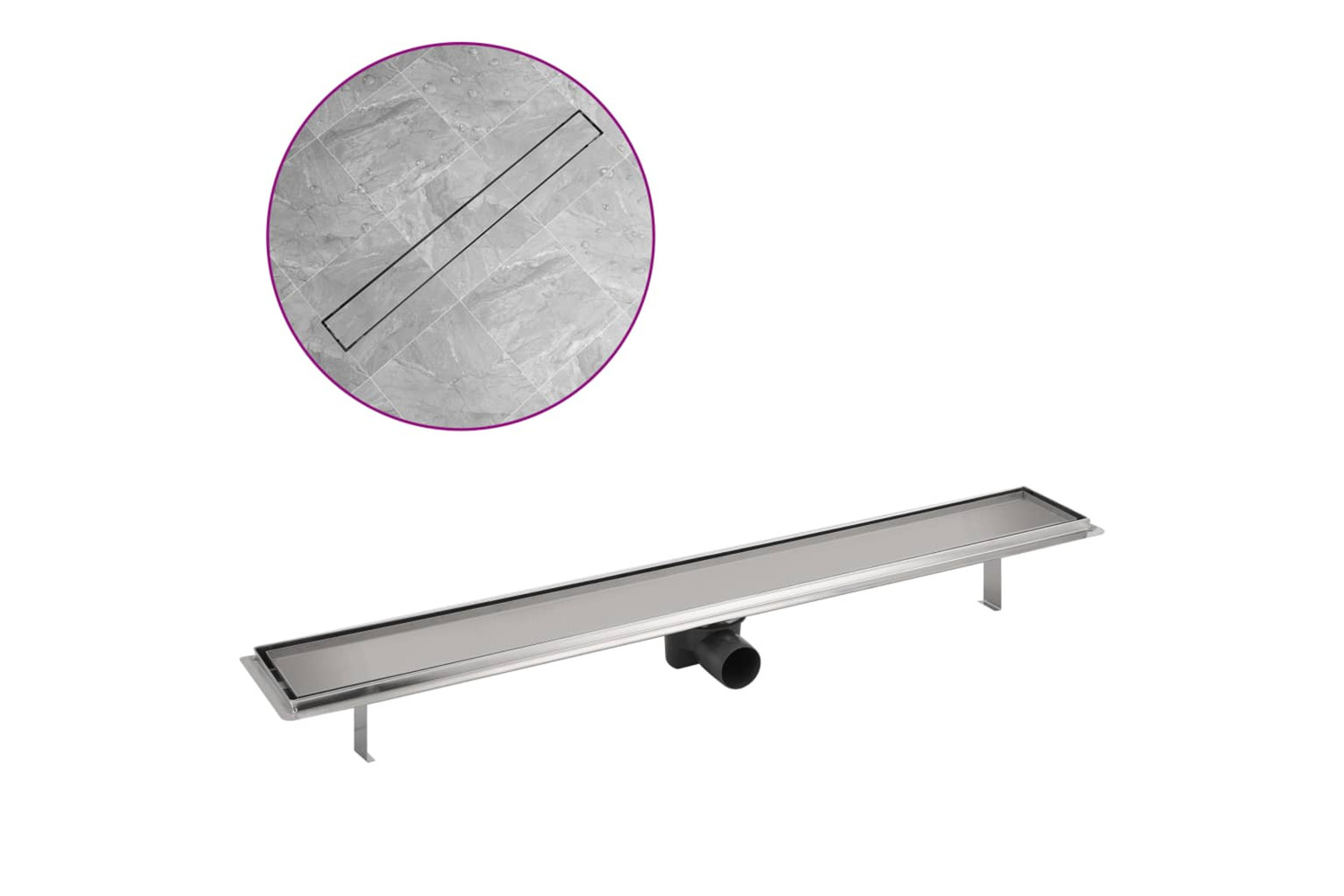 vidaXL 142175 Linear Shower Drain 930x140mm Stainless Steel