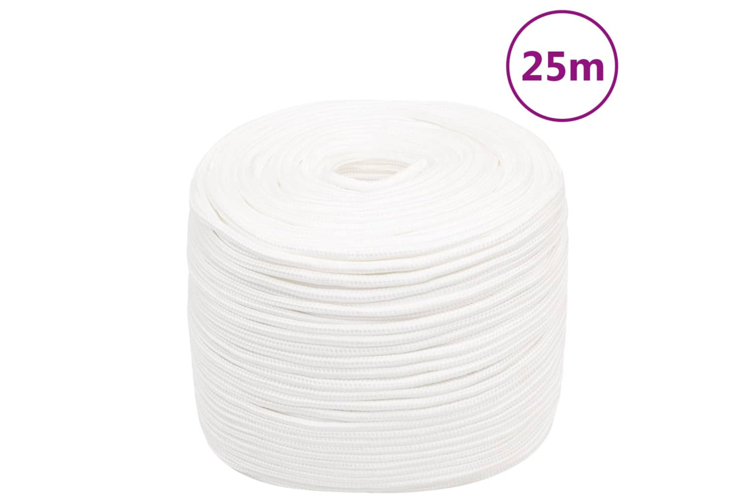 vidaXL 152554 Boat Rope Full White 8mm 25 M Polypropylene