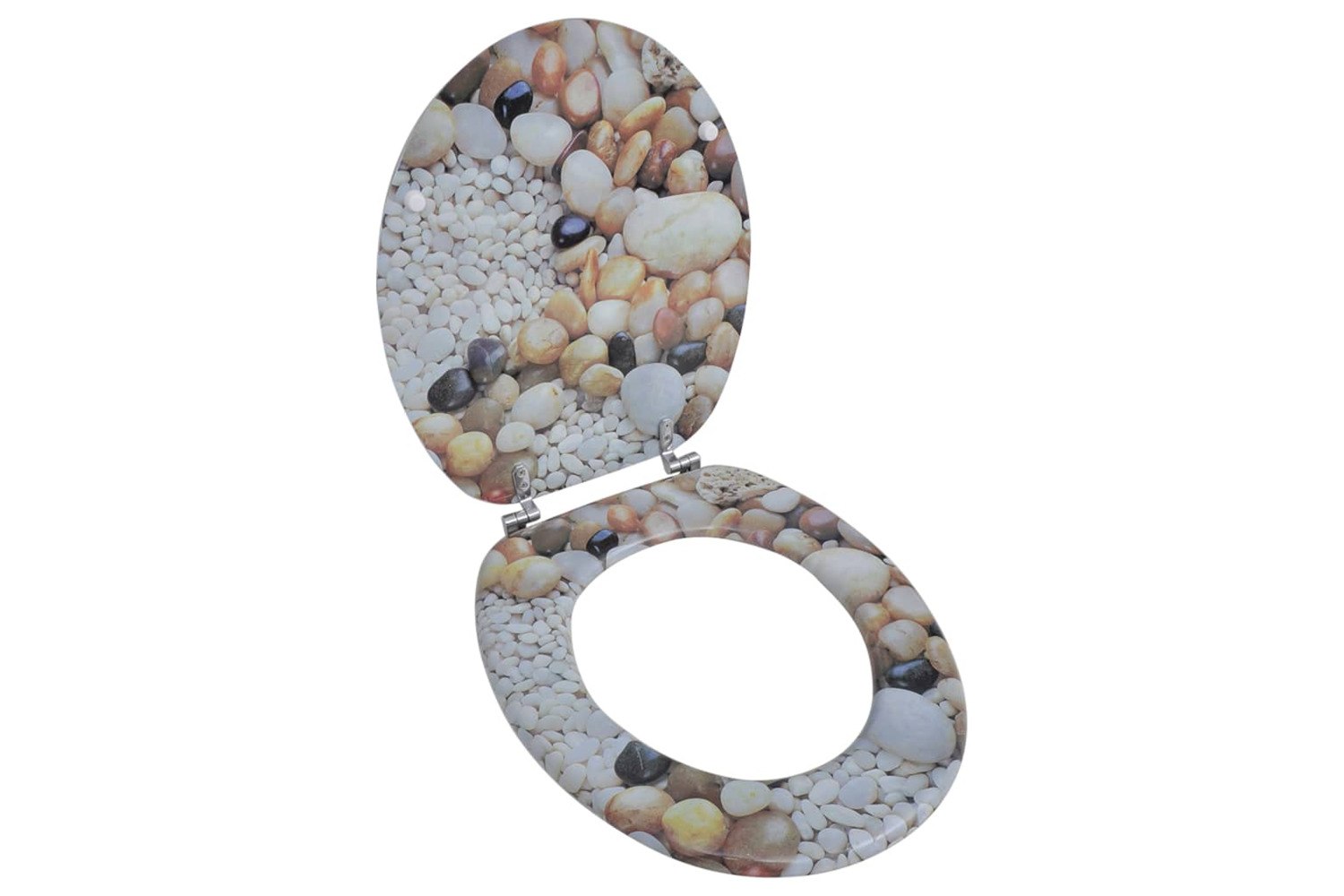 vidaXL 141484 Toilet Seat With Mdf Lid Pebbles Design