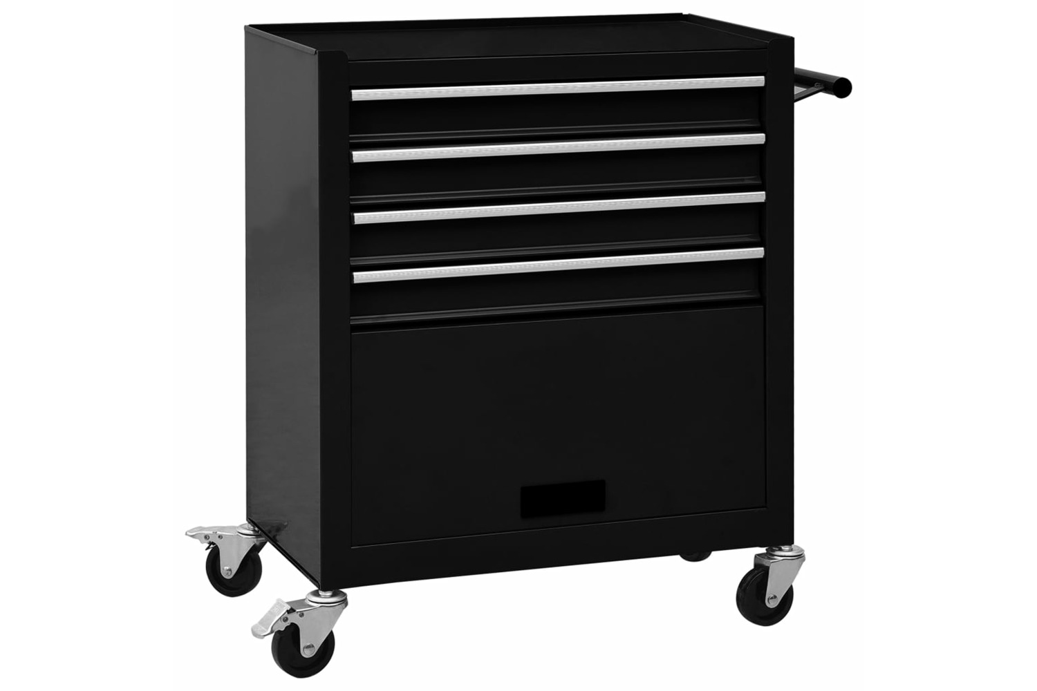 vidaXL 147189 Tool Trolley With 4 Drawers Steel Black