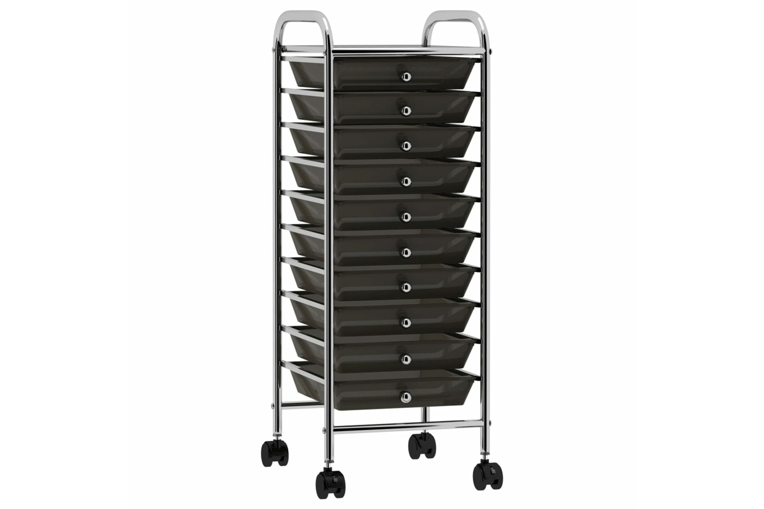 vidaXL 320402 10-drawer Mobile Storage Trolley Black Plastic