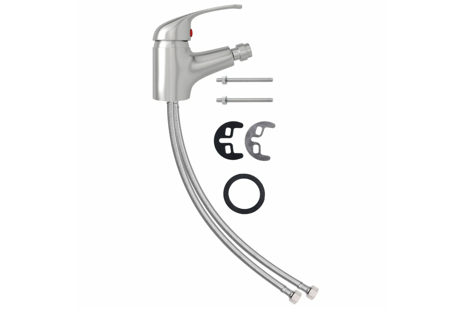 vidaXL 149087 Bathroom Bidet Mixer Tap Silver 13x12cm