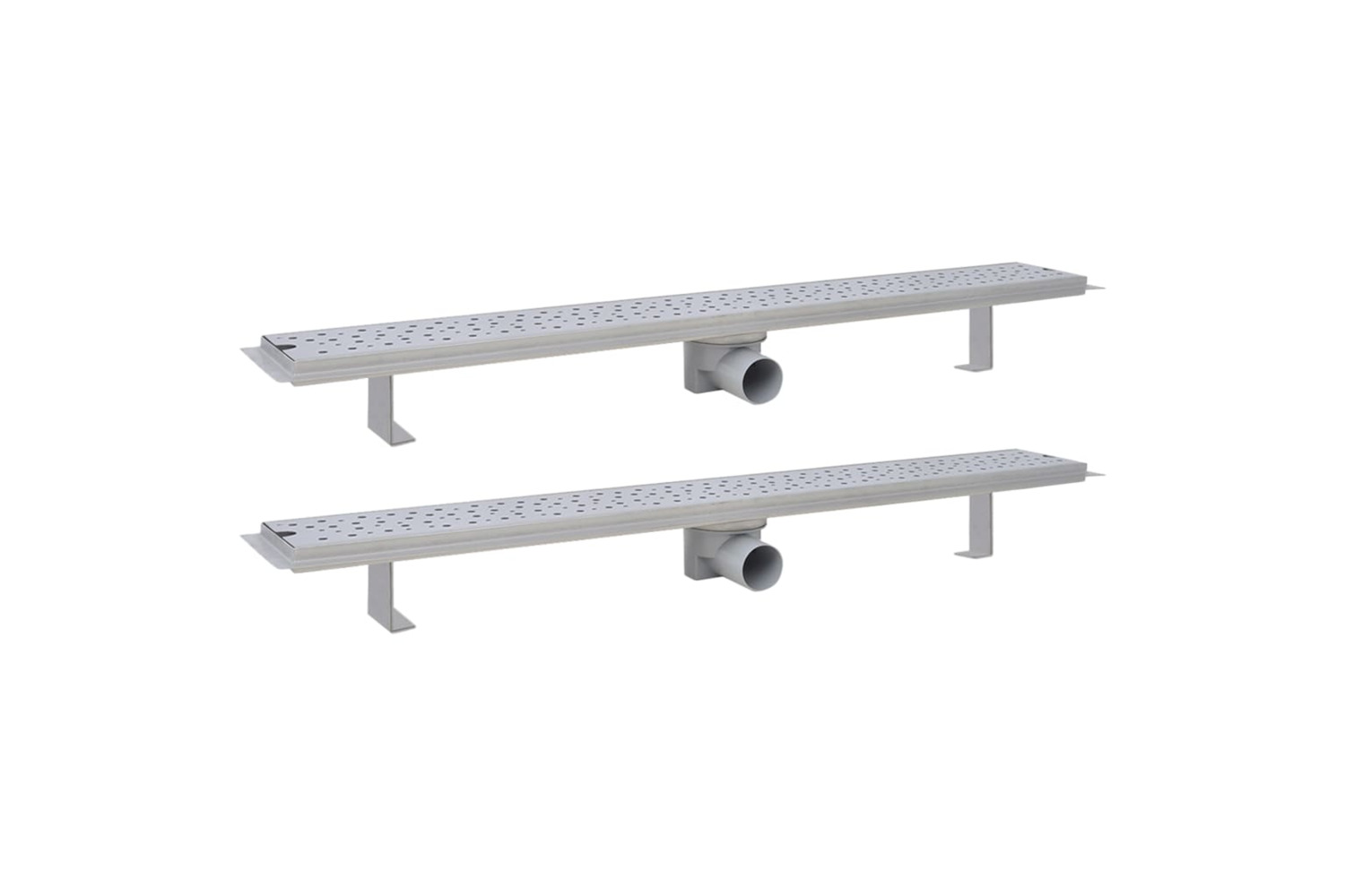 vidaXL 275969 Linear Shower Drain 2 Pcs  Bubble 930x140mm Stainless Steel