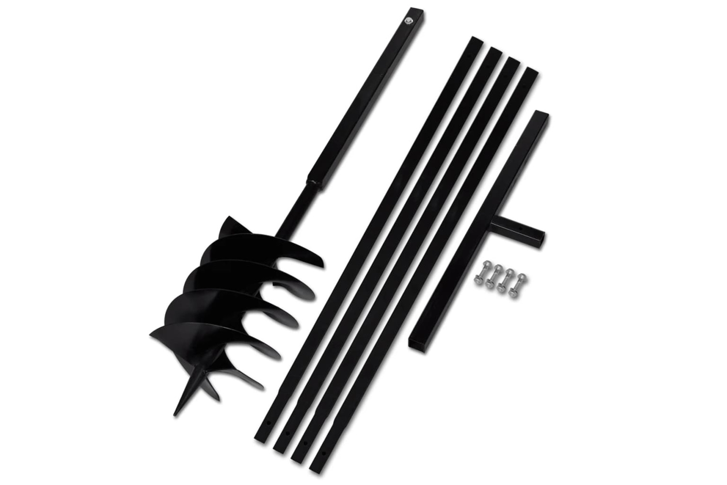 vidaXL 270535 Ground Drill With Handle 200mm With Extension Tube 5 M Steel