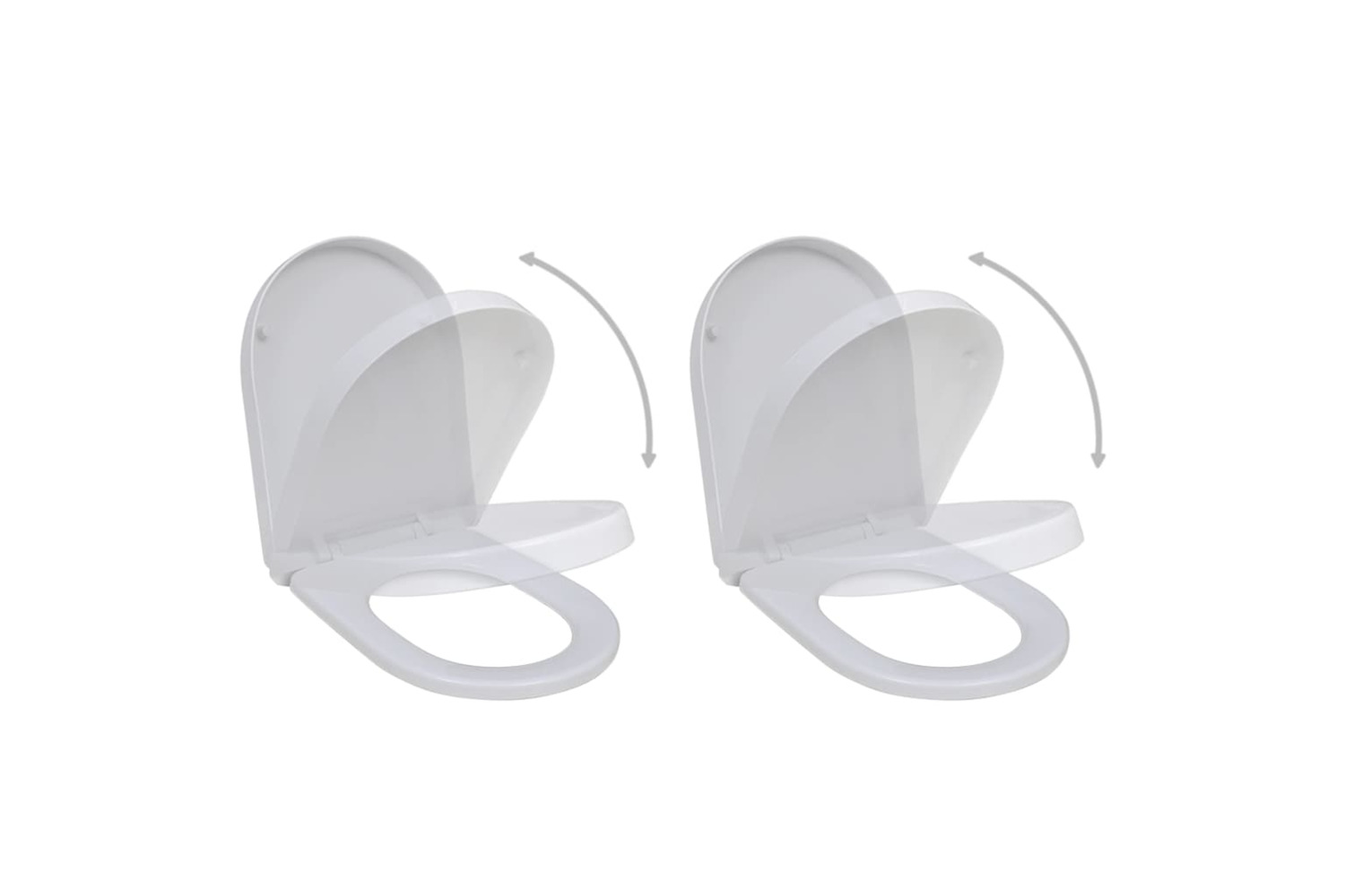 vidaXL 275928 Toilet Seats With Soft Close Lids 2 Pcs Plastic White