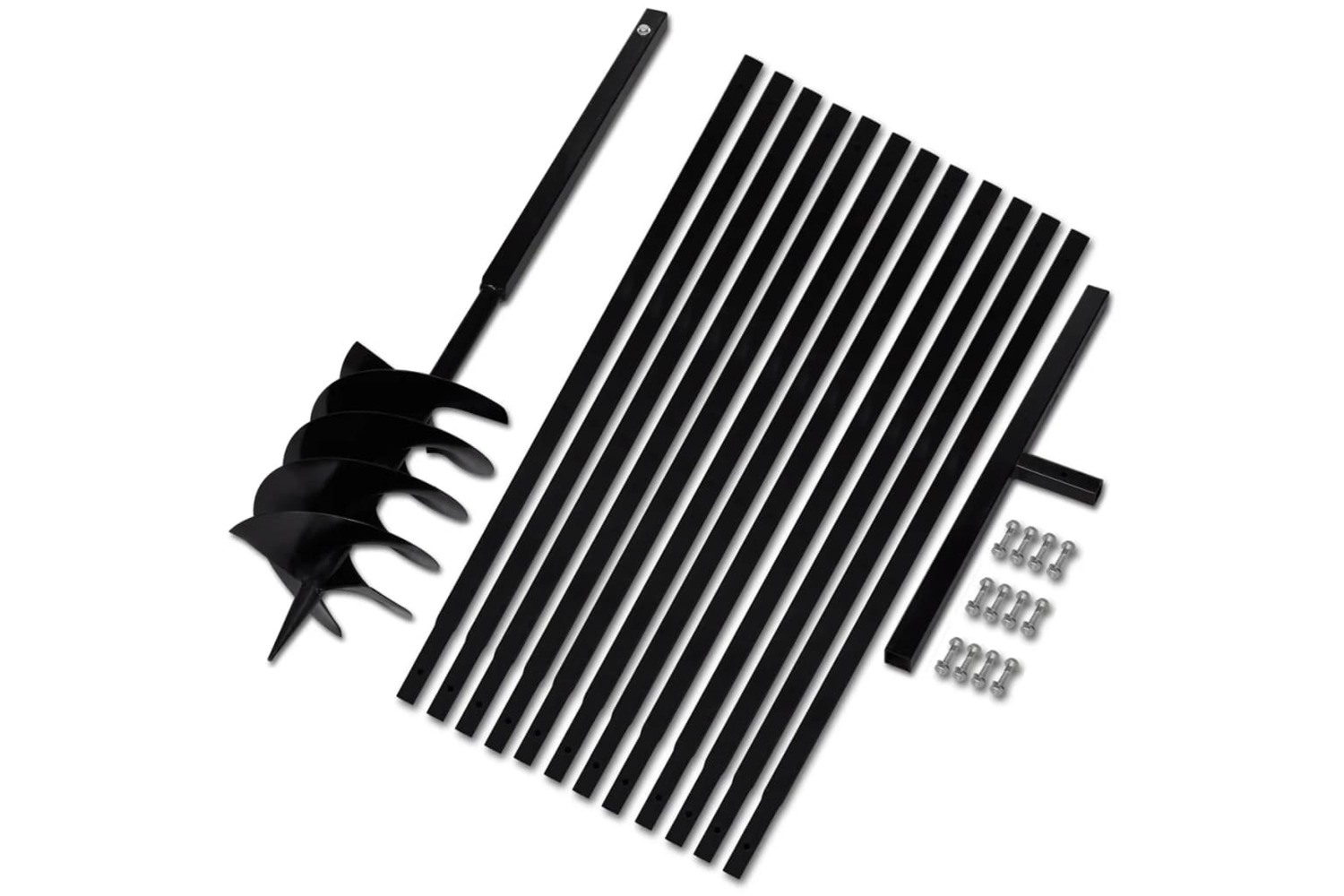 vidaXL 270537 Ground Drill With Handle 200mm With Extension Tube 13 M Steel