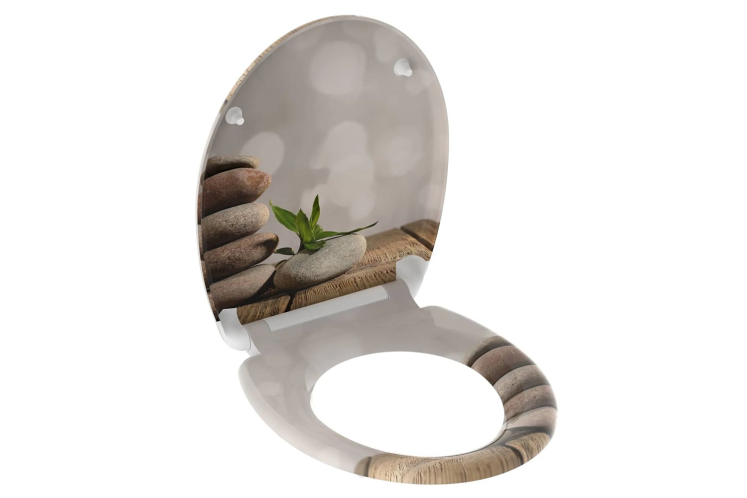 Schutte 438778 Toilet Seat With Soft-close Quick Release Stone Pyramid