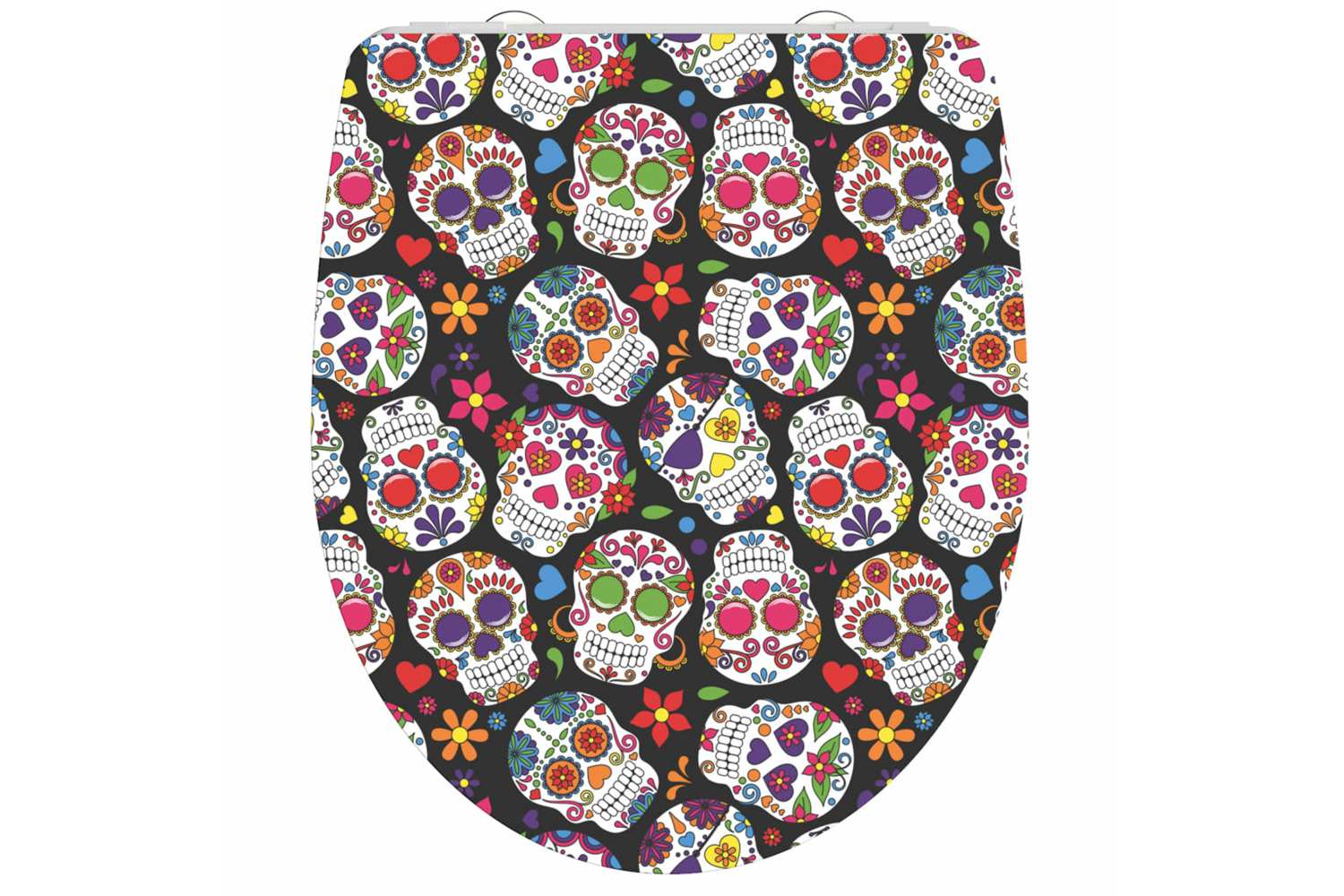 Schutte 435115 Duroplast High Gloss Toilet Seat With Soft-close Crazy Skull