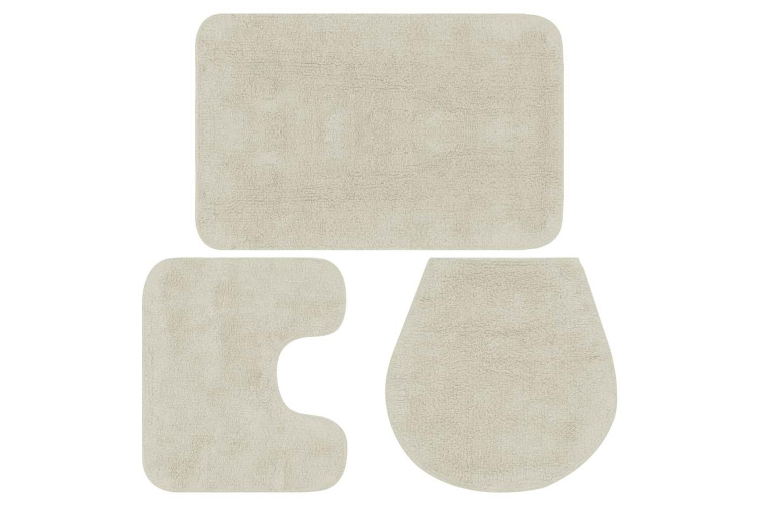 Vidaxl 133224 Bathroom Mat Set 3 Pieces Fabric White