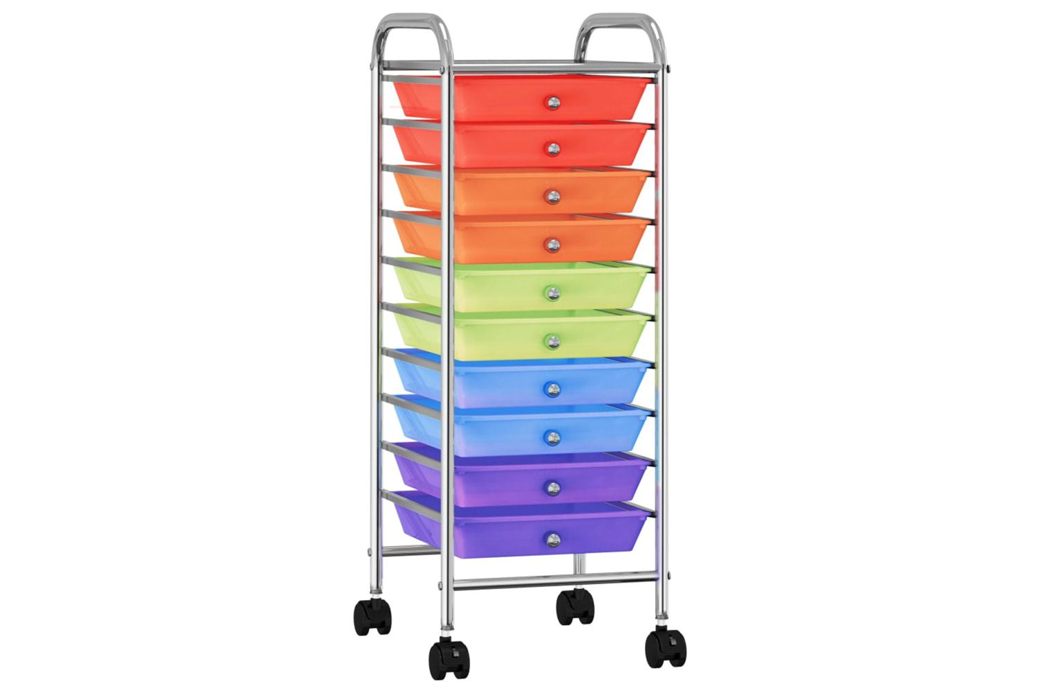 vidaXL 320406 10-drawer Mobile Storage Trolley Multicolour Plastic