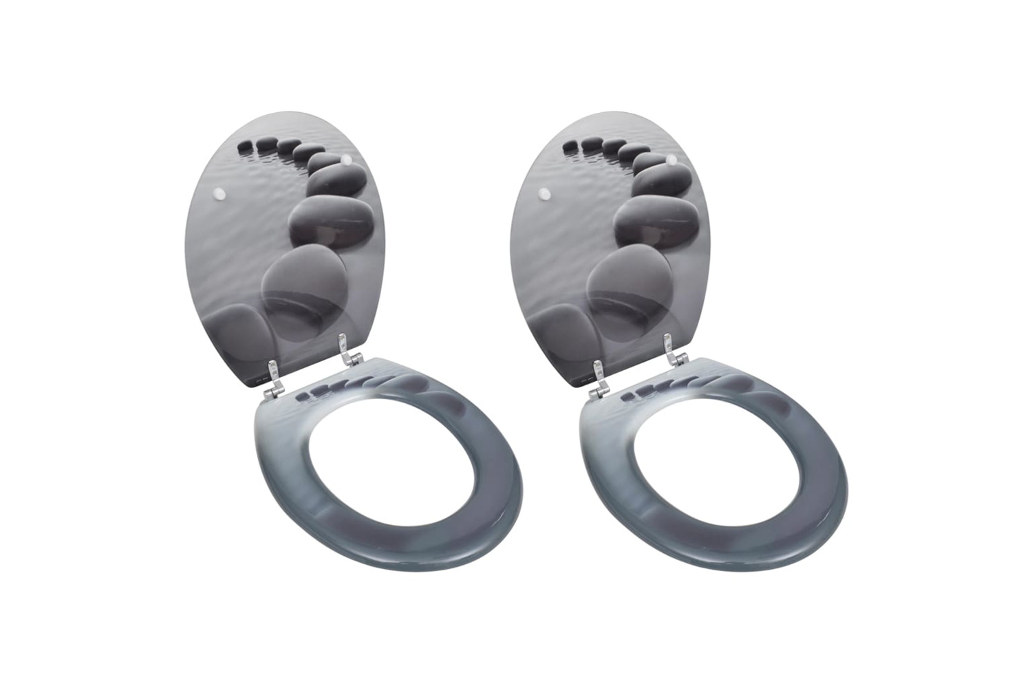 vidaXL 275910 Toilet Seats With Lids 2 Pcs Mdf Stones