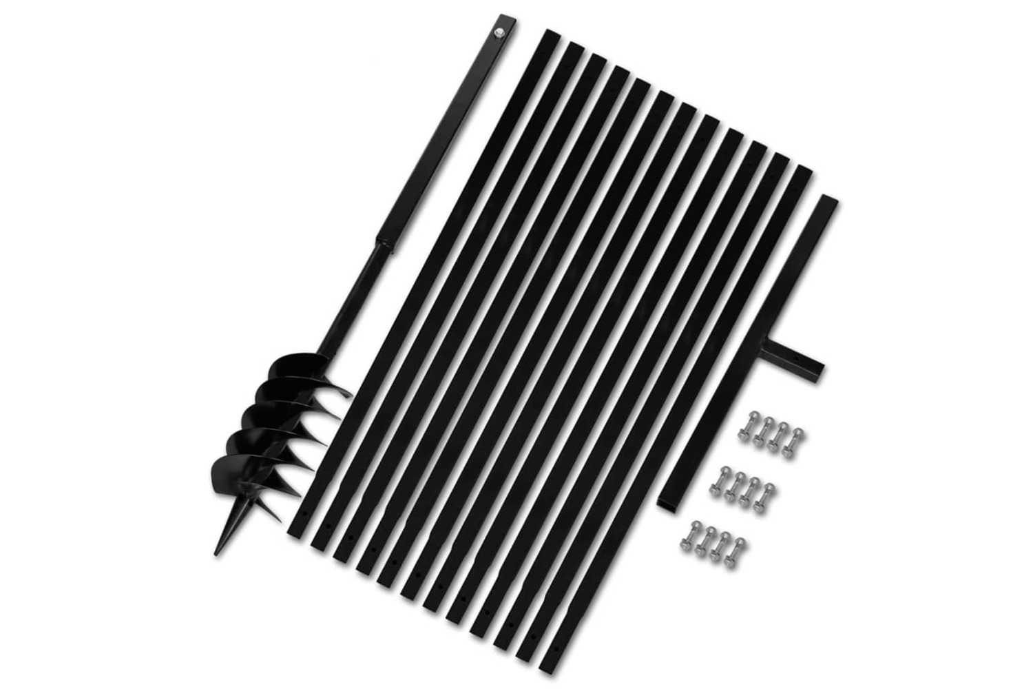 vidaXL 270525 Ground Drill With Handle 120mm With Extension Tube 13 M Steel