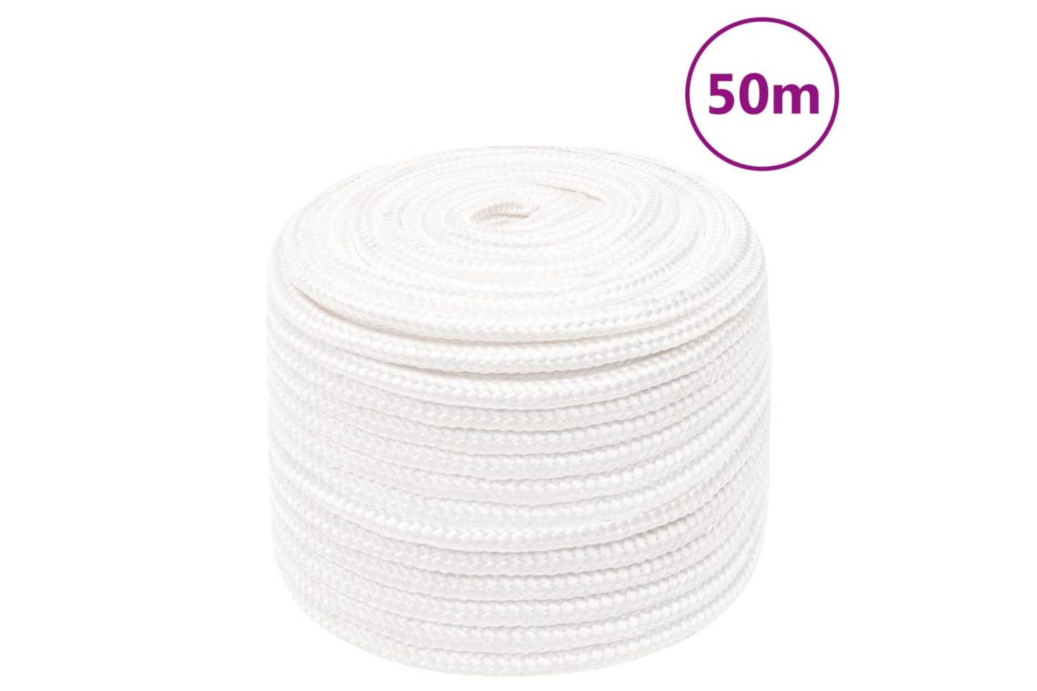 vidaXL 152569 Boat Rope Full White 14mm 50 M Polypropylene