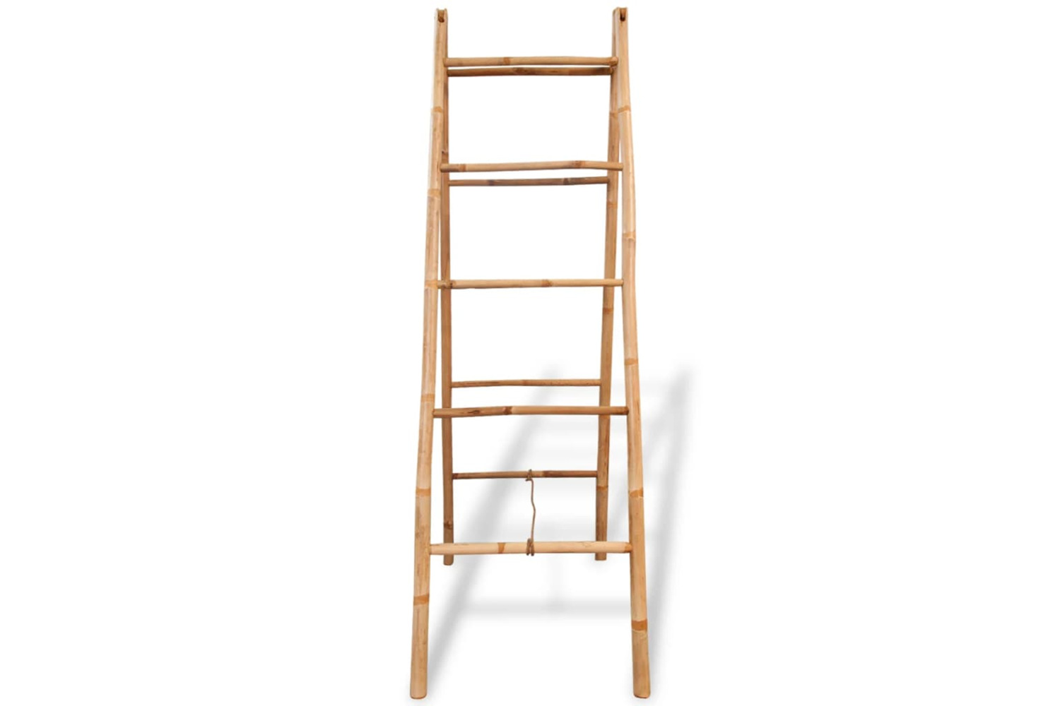 vidaXL 243714 Double Towel Ladder With 5 Rungs Bamboo 50x160cm
