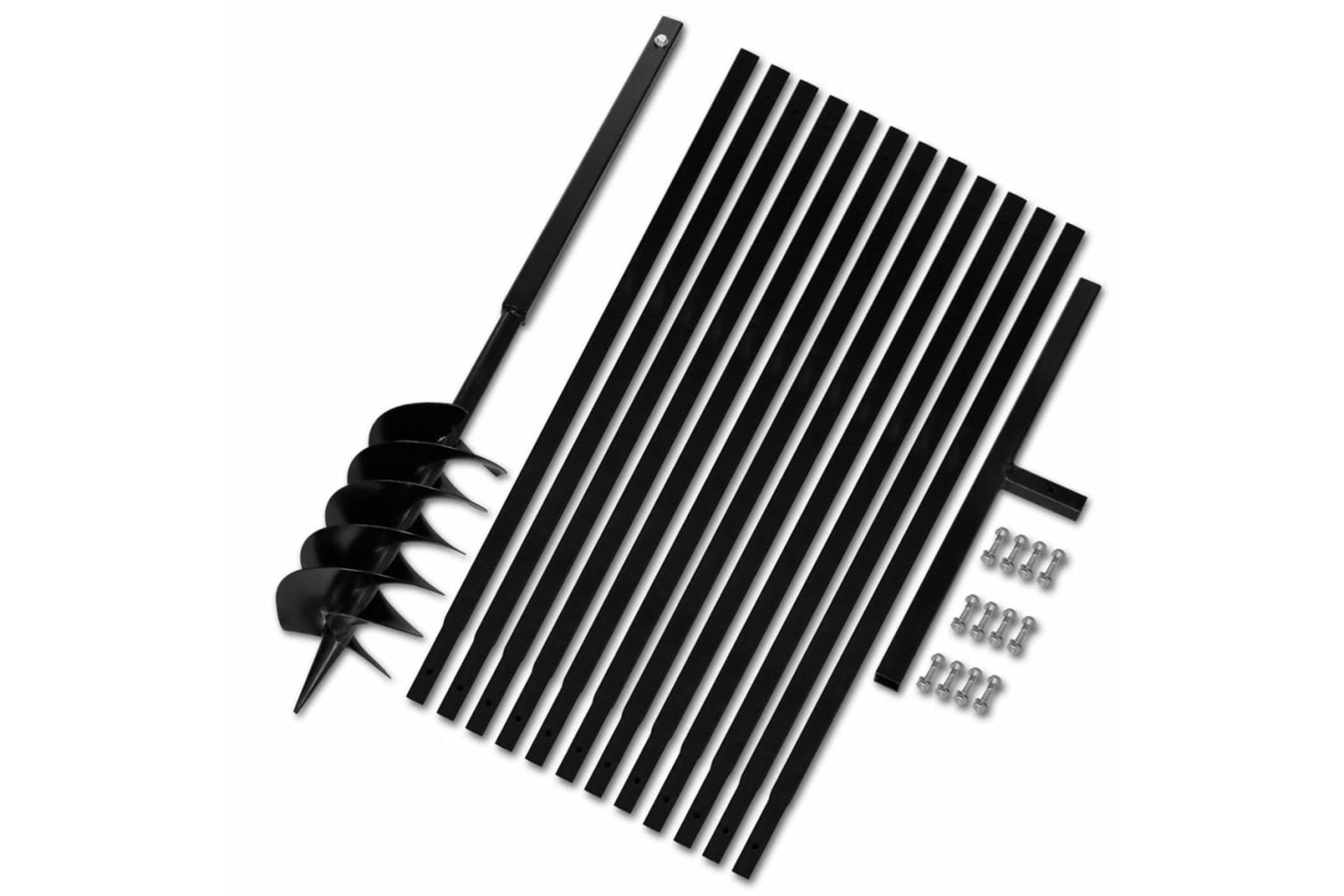 vidaXL 270529 Ground Drill With Handle 150mm With Extension Tube 13 M Steel