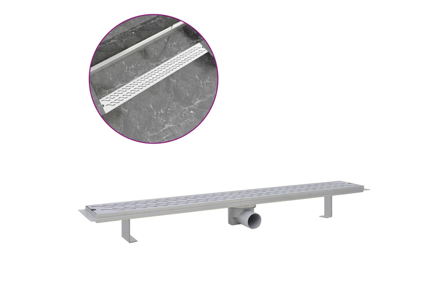 vidaXL 142187 Linear Shower Drain Wave 930x140mm Stainless Steel