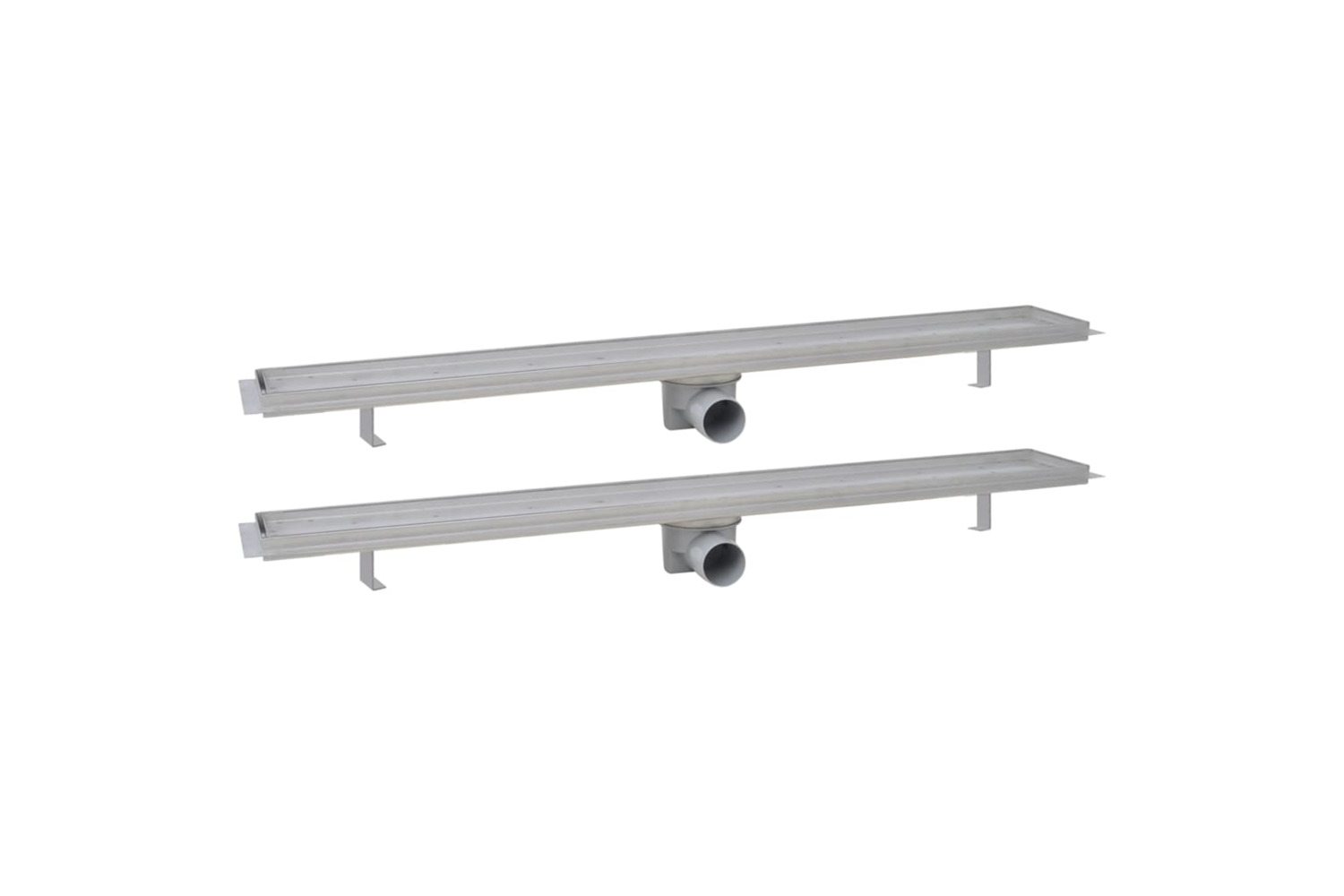 vidaXL 275951 Linear Shower Drain 2 Pcs 930x140mm Stainless Steel