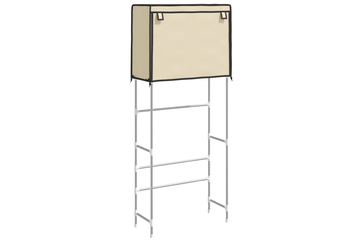 vidaXL 343137 2-tier Storage Rack Over Laundry Machine Cream 71x29.5x170.5cm Iron