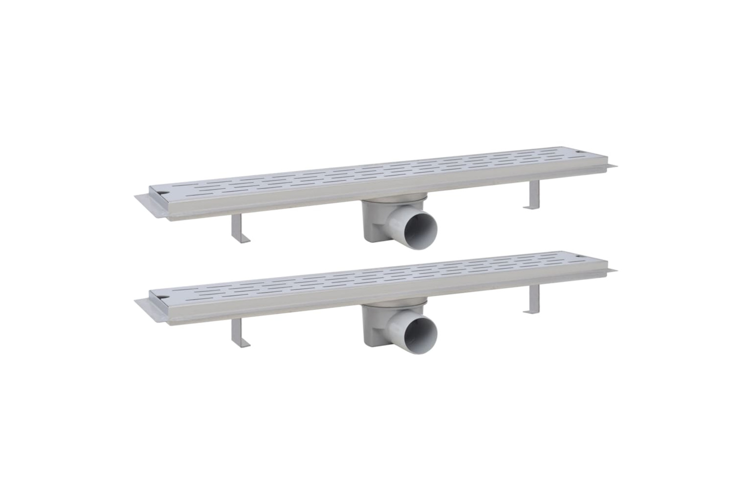 vidaXL 275954 Linear Shower Drain 2 Pcs Line 630x140mm Stainless Steel