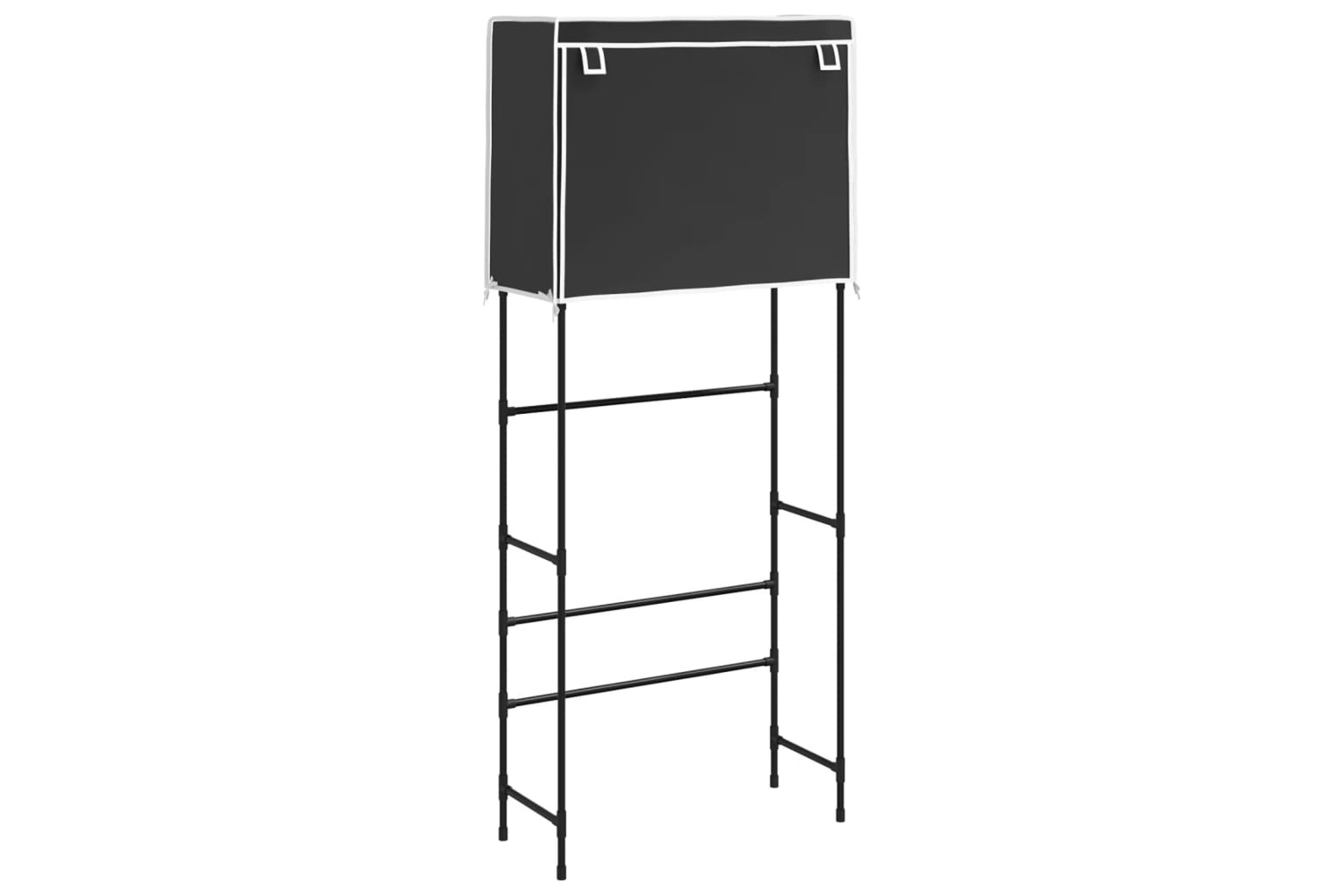 vidaXL 343135 2-tier Storage Rack Over Laundry Machine Black 71x29.5x170.5cm Iron