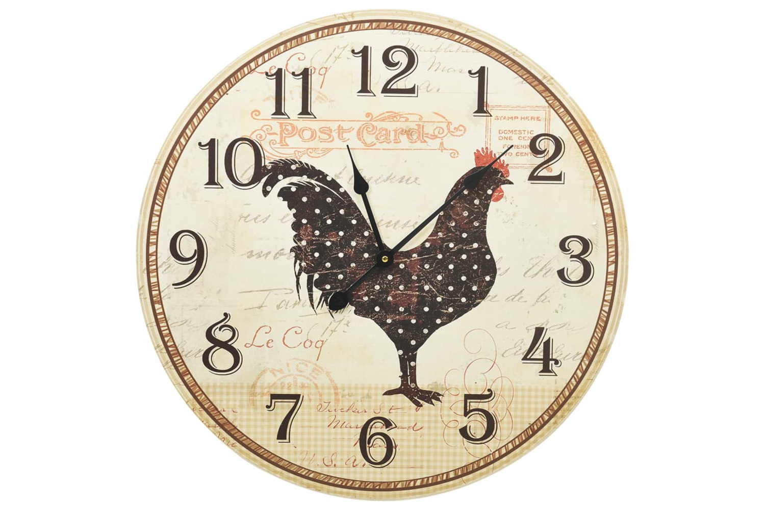 vidaXL 325184 Wall Clock With Chicken Design Multicolour 60cm Mdf