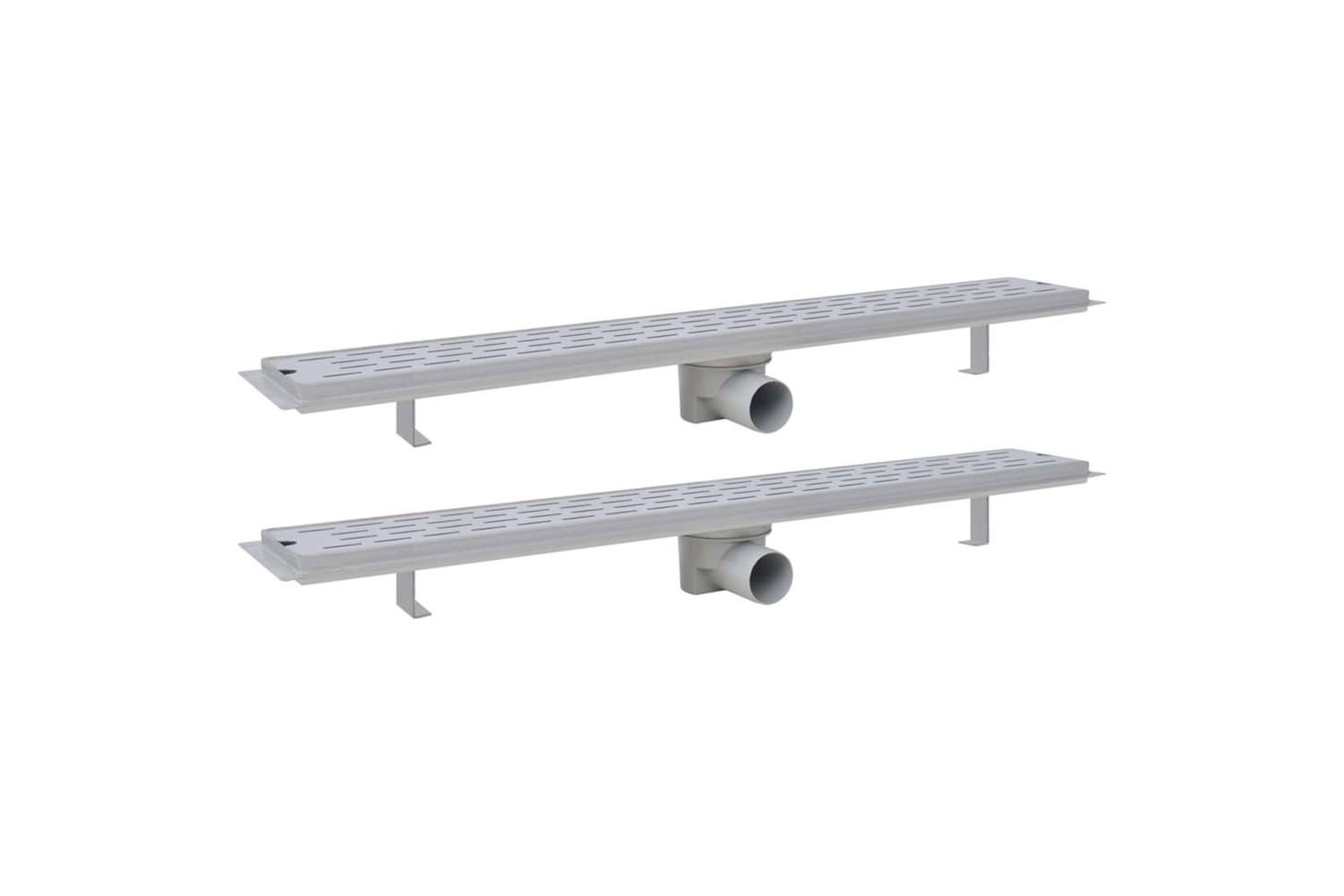 vidaXL 275956 Linear Shower Drain 2 Pcs Line 830x140mm Stainless Steel