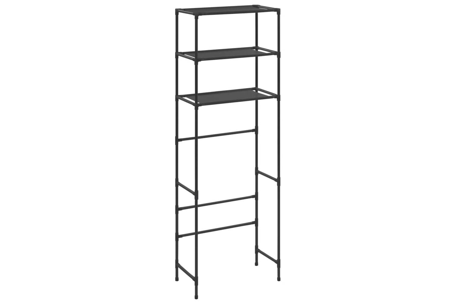 vidaXL 288329 3-tier Storage Rack Over Toilet Black 53x28x169cm